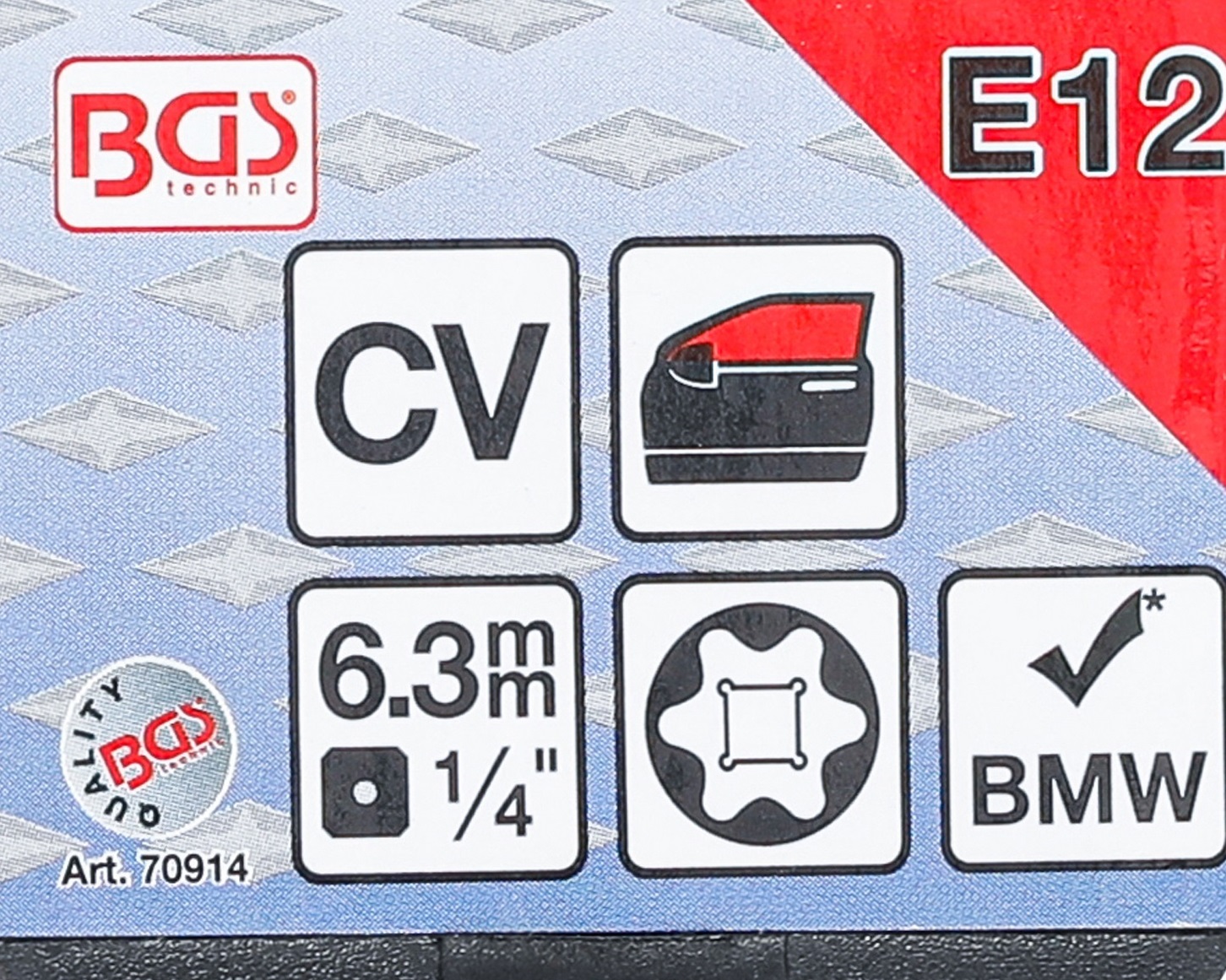 Hlavica nástrčná 1/4", E-profil E12, pre BMW regulátor okien, BGS 70914