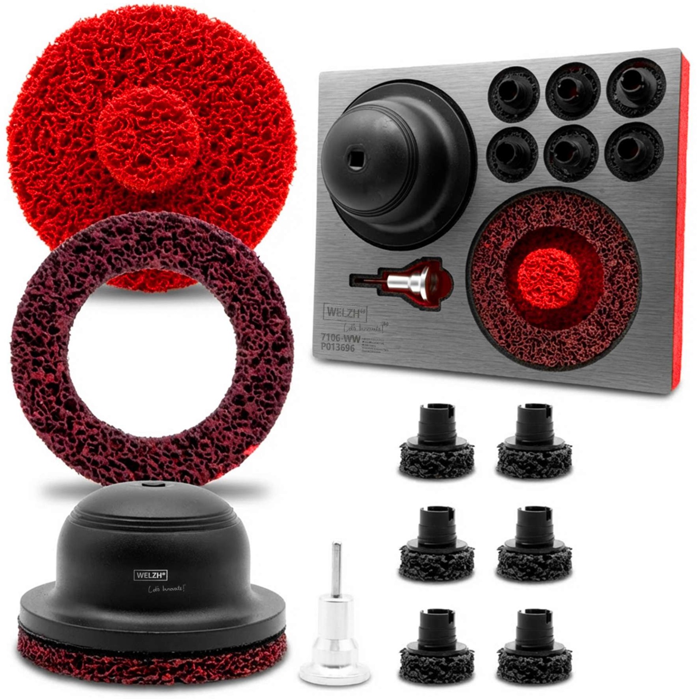 Brúska na náboje kolies, hliník, 11 dielov, Welzh 7106-WW