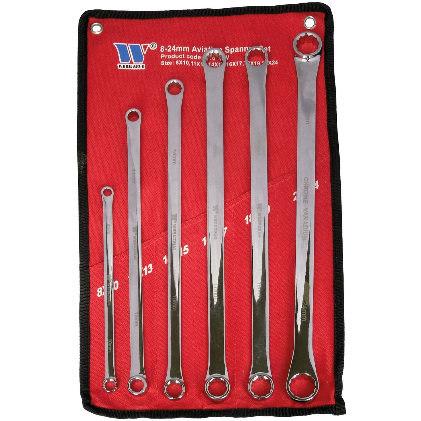 Kľúče očkové obojstranné, extra dlhé, 8 - 24 mm, 6 dielov, Welzh 816-WW