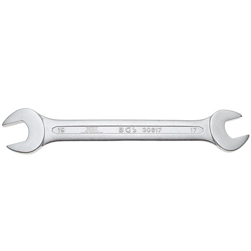 Kľúč plochý vidlicový, obojstranný, 17x19 mm, za studena kované, BGS 30617