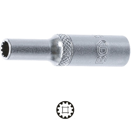 Hlavica nástrčná, Gear Lock, predĺžená, 1/4", 5 mm, BGS 10155