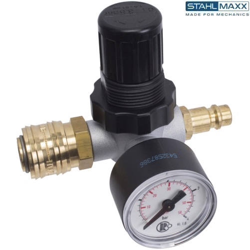 Regulátor tlaku s rýchlospojkou, jemne nastaviteľný 0,1 - 3,5 bar, STAHLMAXX 103875