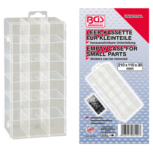 Organizér prázdny pre malé diely, BGS 8100