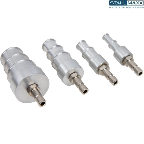 Adaptéry pre testovanie chladiča plniaceho vzduchu, EGR-chladiča a chladiča prevodovky, 8 - 32 mm, ako VAG 1274B/14, 4 diely, STAHLMAXX 124378