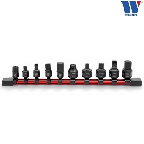 Adaptéry pre bity a hlavice na račne Nano-Mate™, 1/4" x 3/8" x 1/2", 10 dielov, Welzh 7260-WW