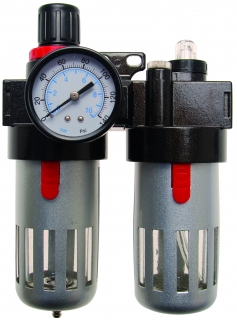 Jednotka údržbová, dvojitá, s regulátorom tlaku, 0-10 bar