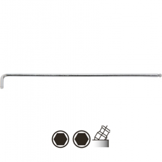 Kľúč L, extra dlhý, imbus / imbus s guľou 2 mm, oceľ S2