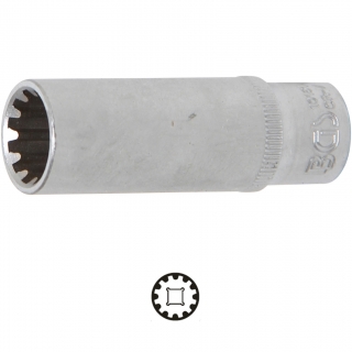 Hlavica nástrčná, Gear Lock, predĺžená, 1/4", 11 mm, BGS 10161