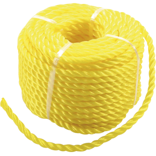 Lano plastové / lano viacúčelové, 4 mm x 20 m, žlté, BGS 80805